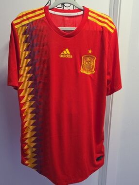 adidas Red & Yellow Spain National Team Soccer Jersey